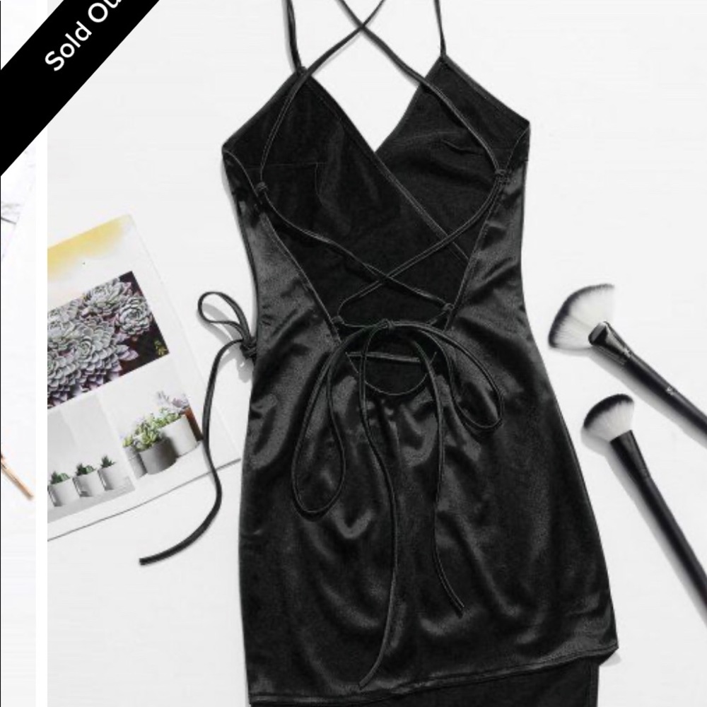 Zaful satin wrap dress